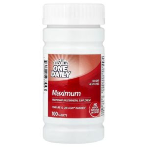 21st century one daily maximum multivitamin multimineral supplement 100 tablets