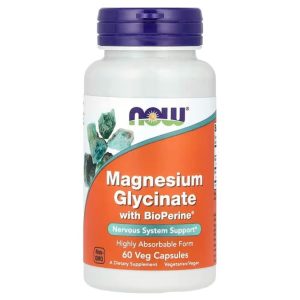 now foods magnesium glycinate with bioperine 60 veg capsules