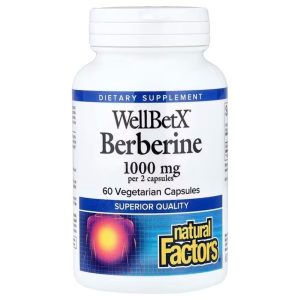 natural factors wellbetx berberine 1000 mg 60 vegetarian capsules