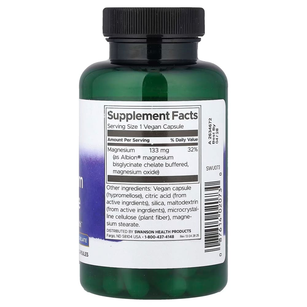 swanson albion magnesium glycinate 133 mg 90 vegan capsules swanson albion magnesium glycinate 133 mg 90 vegan capsules