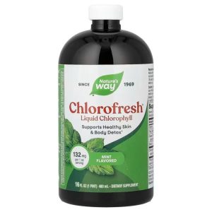 nature's way chlorofresh liquid chlorophyll mint flavored – 132 mg – 16 fl oz (480 ml)