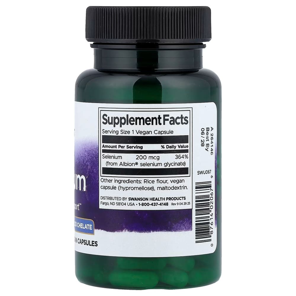 swanson albion selenium 200 mcg – 90 vegan capsules swanson albion selenium 200 mcg – 90 vegan capsules