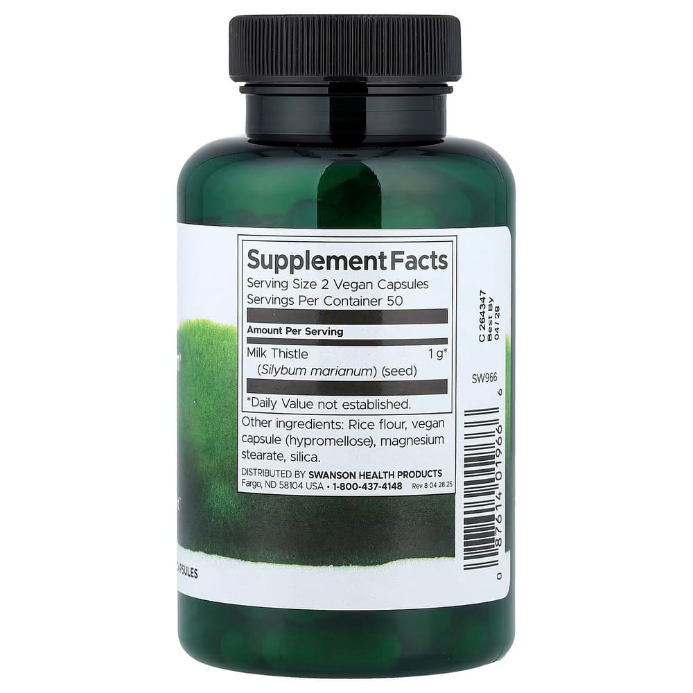 swanson full spectrum milk thistle 500 mg – 100 vegan capsules swanson full spectrum milk thistle 500 mg – 100 vegan capsules