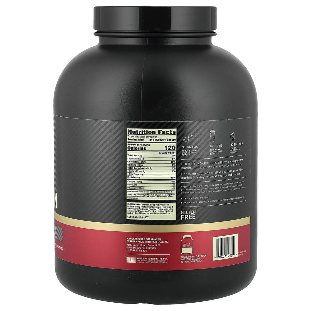 optimum nutrition gold standard 100% whey protein double rich chocolate 5.05 lbs (2.29 kg) optimum nutrition gold standard 100% whey protein double rich chocolate 5.05 lbs (2.29 kg)
