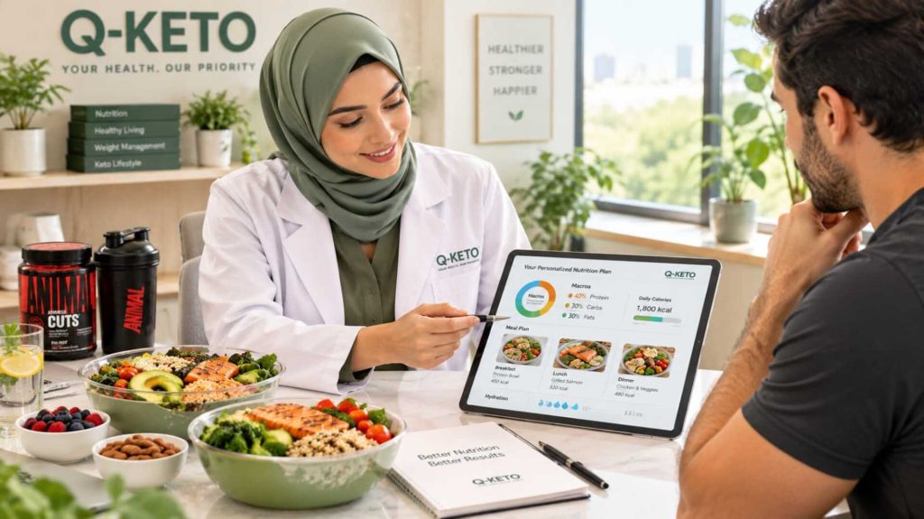 استشارة أخصائية تغذية مع خطة غذائية مخصصة في Q-KETO
